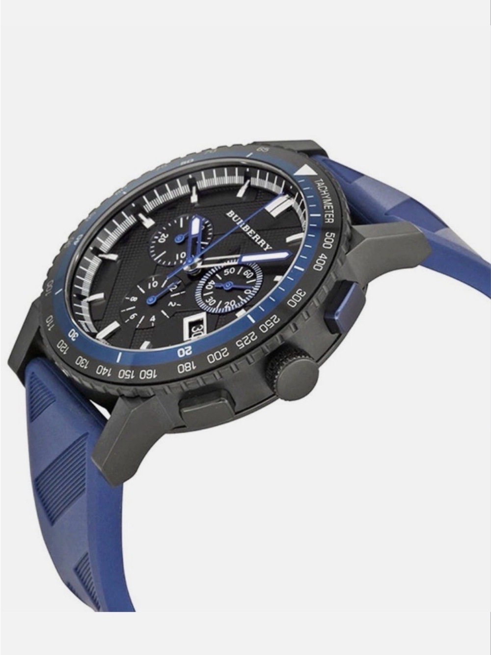 Burberry Blue Silicone Chronograph Watch - Picture 4 of 7